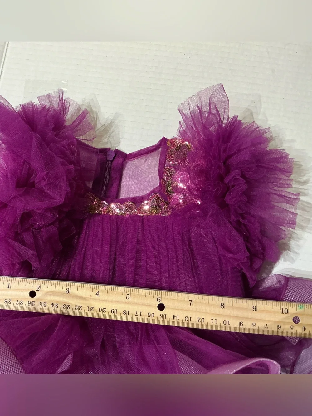 Fashion Totz Purple Ruffle Tulle Infant Pageant Cupcake Dress 9M 12M
